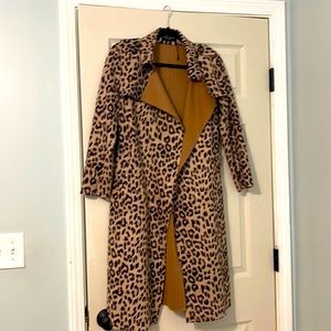 Beautiful cheetah print trench coat